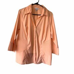 DressBarn Peach 3/4 Sleeve Blouse 14/16W